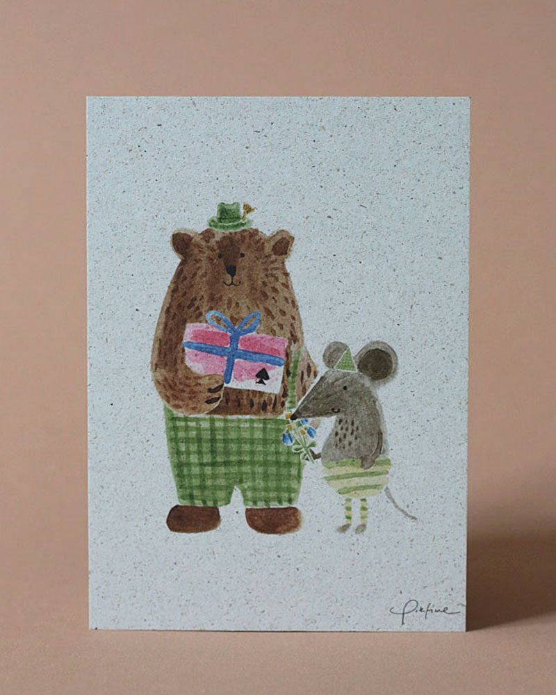 Greeting card &quot;Mouse &amp;amp; Bear&quot;
